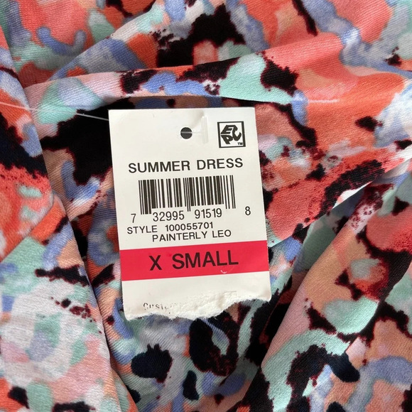Bar III NWT Painter Multicolor Leopard Print Halter Mini Dress Xsmall Women’s - Picture 9 of 11